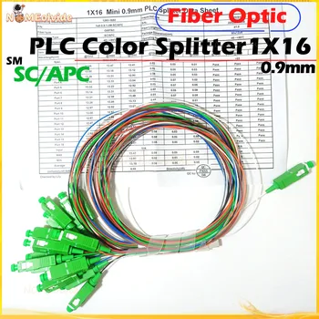 1-30шт SC/APC 1X16 PLC Boji Razdjelnik 0,9 mm Čelična Cijev Fiber-optički razdjelnik FTTH Optički Priključak 1 *16SC APC Besplatna dostava