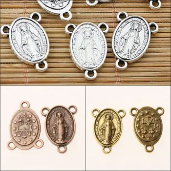 100 kom./lot Italija Katolicizam vjerski spojnica za izradu nakita Ovjes s 3 rupe 17x12 mm