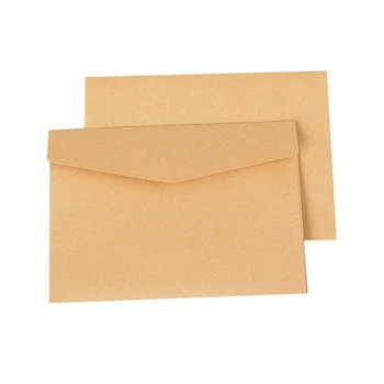 100PC klasičnih mini-papirnate omotnice iz kraft-papir s pozivom na vjenčanje, poklon koverti 105 X 70 mm