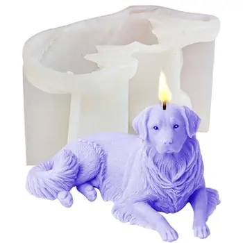3D silikonska forma za svijeće u obliku psa Kvalitetan i čvrst Oblik za izradu svijeća u obliku leži pas od smole za uređenje sobe i kuće
