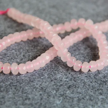 5x8 mm Faceted Pink Халцедон Kristalne Perle, Dugmad DIY Perle Od Prirodnog Kamena od 15 inča Dizajn Nakit Veleprodaja
