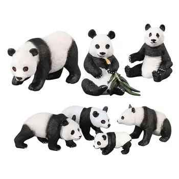 7шт Imitacija Panda Životinje Model Figurica Dar za Djecu Dječje zbirka Igračaka Dekor za vaš dom radne površine Minijaturni Pribor