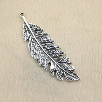 8 kom./lot 71*22 mm stari srebrni Velike Listove nastavno zvanje: DIY nakit za narukvice ogrlice naušnice