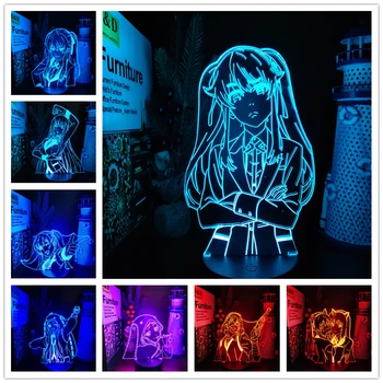 Anime Kakegurui 3D Lampa Jabami Yumeko Runa Yomozuki Mary Saotome Led noćno svjetlo Za uređenje Dnevnog boravka noćno svjetlo Manga Lampara Poklon