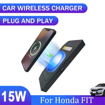 Auto bežični punjač QI snage 15 W, ploča za brzo punjenje, držač za telefon, bežični punjač za telefon Za Honda Jazz FIT 2018 2019 Auto oprema