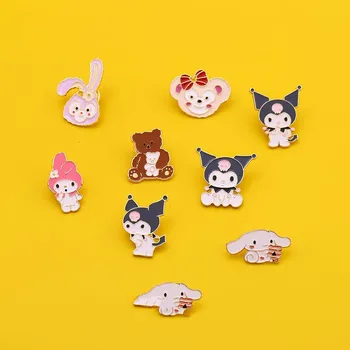 Broš Sanrio Kawaii, anime Figure, Hello Kitty, My Melody Kuromi, Ruksak s likovima iz crtića, Nakit, Ovjes, Darove za djevojčice