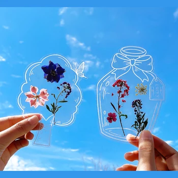 Creative naljepnica s alatom u obliku prozirne boce Spona za oznake i umetanje Гербарных naljepnica za studente Suha cvjetni oznaka