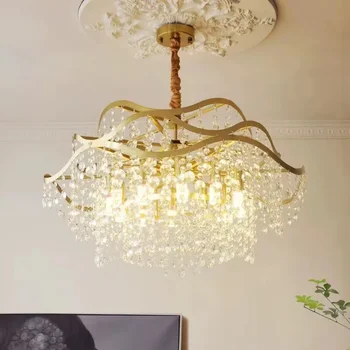 Francuska Luksuzna Kristalnim lusterima Moderna Jednostavna Kreativni, Romantični američki retro lampa za dnevni boravak, blagovaonica, spavaća soba