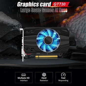 Grafička kartica GT730 2GB GDDR5 128bit 700 Mhz 40 Nm Pcle X16 2.0 VGA + DVI + Hdml-Kompatibilna grafička kartica