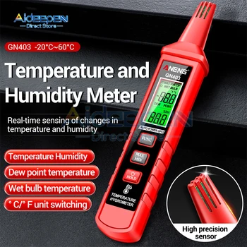 Industrijski LCD digitalni mjerač temperature i vlage GN403 mikrofon visoke osjetljivosti senzora temperature-hygrometer s profilima Max/Min