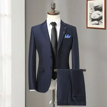 Izgled (sportska jakna + hlače u zapadnom stilu) Muški Modni odijelo Gospodina u talijanskom stilu vjenčanja u butiku od 2 komada