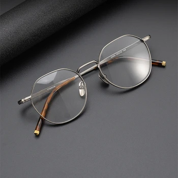 Japanski Visokokvalitetna Титановая okrugli okvira za naočale, Gospodo Berba Okrugle naočale, Optički, Ženske naočale za kratkovidnost u retro stilu