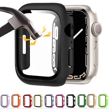 Kaljeno Staklo + torbica Za Pribor Apple Watch 45 mm 41 mm 44 mm 40 mm 42 mm Zaštitna folija Za zaslon Apple Watch Case serije 4 5 6 SE 7 8 9