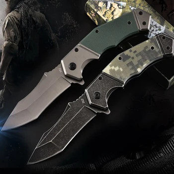 Kvalitetan Taktički Nož na Sklapanje 440C Oštrica G10 Ručka Planinarske Lovački Noževi EDC Višenamjenski Nož Za Preživljavanje Na Otvorenom EDC Alat