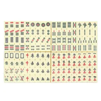 Mahjong Igre Sa Engleskog Vodstvom, Skup Mahjong, 144 Pločice, Set Mahjong, Prijenosni Kineska Igračka Sa Kutijom, Daska Za Stranke
