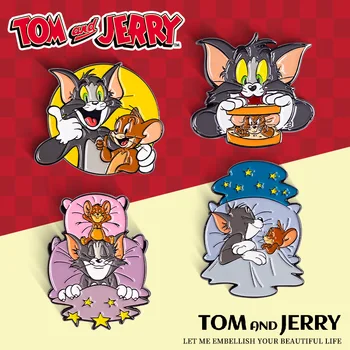 Minoso Broš Tom i Jerry Kawaii Dječji Metal Ikona Crtani Anime Studentski Nakit Sa Životinjama Pribora Dar za Djecu