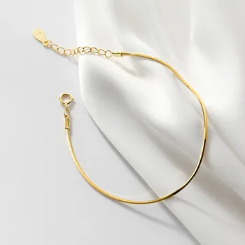Moderan elegantan narukvica-lanac od zmija kosti 925 sterling srebra za žene, poklon za djevojke na svadbenu gozbu, nježne nakit visoke kvalitete