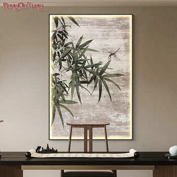 Moderna unutarnjih poslova sliku sa užaren bambusa хризантемой Led zidna svjetiljka za uređenje hodnika dnevni boravak Blagovaonica