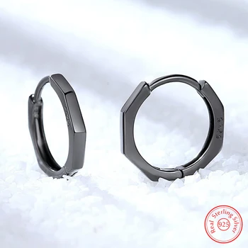 Modni nakit od pravog srebra 925 sterling, geometrijski okrugle naušnice-prsten za žene, novo XY0110