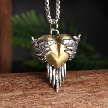 Modni ogrlica sa птичьими krilima u obliku ljubavi, Privjesak, poklon za parove, muškarci i žene, romantični nakit sa šarmom