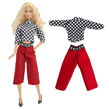 NK 1 komad Odjeće Modni Košulja u Mrežu + Crvene Hlače Moderna Haljina Odjeću Za Barbie Lutke Pribor Za Djevojčice 1/6 Igračke Za Lutke