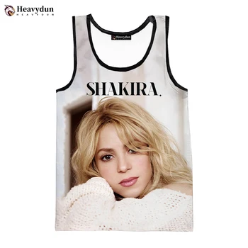 Najnoviji pjevačica Shakira 2023 godine, trendi Ljetne muške majice bez rukava, spring beach majice s 3D ispis u stilu Харадзюку, majice