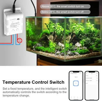 Osjetnik temperature Tuya Smart Switch, pametan termostat ugrađen monitor napajanja za Alexa, Google Assistant