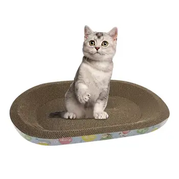 Ovalna ploča za grebanje za mačke, Krep papir, Reverzibilni tepih za grebanje, krevet za odmor, u trajanju scraper Sprečava oštećenja namještaja