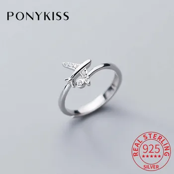 PONYKISS S925 čisto (eng. sterling) srebra, двухслойное stan podesiv prsten s цирконием za žene, nakit, pribor, poklon za stranke, dar za djevojčice
