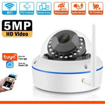 Pametna kuća Tuya 5MP WIFI IP kamera za video nadzor Audio Daljinski Pristup Automatsko praćenje Vanjski HD-kamera za video nadzor CCTV