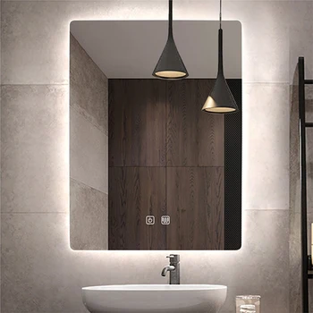Pravokutni ogledalo u kupaonici, 75x100 cm, 3 boje led-a + prekidač za Kratka svjetla + Противотуманное ogledalo za komoda
