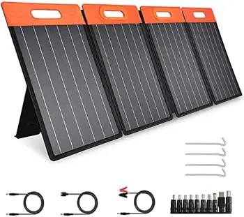 Prijenosni Solarni panel, Монокристаллическое Solarni Punjač s Podesivim postoljem, Tip C, DC 18V, USB priključak QC3.0 za elektrane
