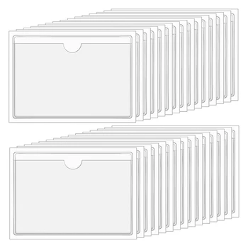 Prozirne ljepljive džepove 4x6 inča, džepova za kartice, rukavi, samoljepljive, džepovi za naljepnice frižideri (30 kom) Trajni