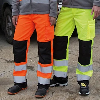 Reflektirajućim Muške hlače, pamuk s mnoštvom džepova Građevinski radnici hlače za muškarce Ouddoor Prometna odijela Zaštitne hlače teretni