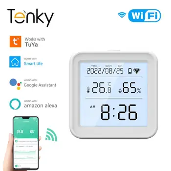 Senzor za temperaturu i vlagu Tuya WIFI s pozadinskim osvjetljenjem Daljinski monitor Smart Life Pametna kuća Rad s Alexa Google Assistant