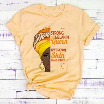 T-shirt I Am A Strong Melanin Queen, Ženska Odjeća, Casual Majica okruglog izreza i kratkih rukava, Majice, t-komadi