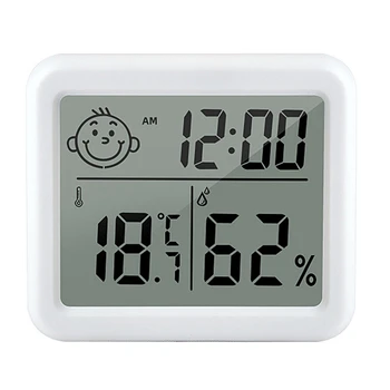 Ultra-tanki digitalni Termometar Elektronski Automatski monitor vlage Budilica LCD hygrometer za suhe prostorije