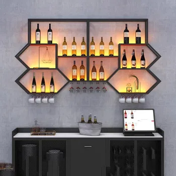 Vertikalni Otvoreni Bar ormar s ručkom za piće Nordic Luxury European Art Kutak za Kavu Vinska Polica Veliki Poslovni namještaj Gabinet