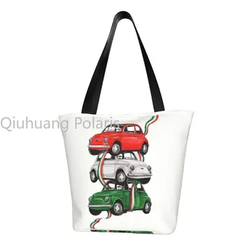 Vintage torbe za kupovinu u automobilu s talijanskom zastavom, slatka холщовые torbe za kupovinu s po cijeloj površini, velika prostrana talijanska torba Pride