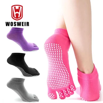 WOSWEIR, 1 par ženskih sportskih čarapa za joge, papuče s pet prstiju, Đonovi ženska obuća za pilates, balet, profesionalna zaštita za ples