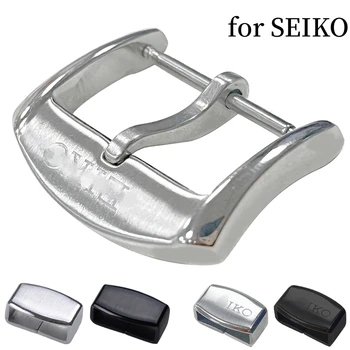 Za skrbnika remen za sat Seiko 18 mm 20 mm, prsten s kopčom od nehrđajućeg čelika 316L, metalna spojnica, srebrno-crna kopča-pin, pribor za sati